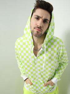 ABG Checkerboard Print Hooded Jacket-updated