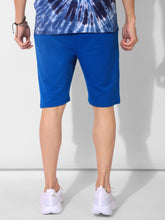 "RESTRICTED" solid print persian blue basic shorts